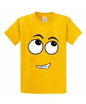 Yellow Sponge Cartoon Face Unisex Kids and Adults T-Shirt